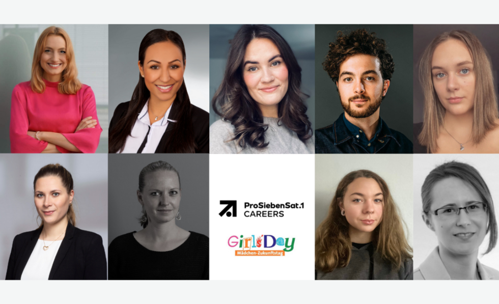 Collage zur Girls'Day-Veranstaltung bei ProSiebenSat.1